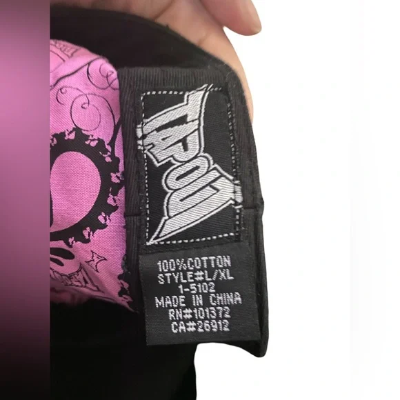 Tapout Women’s Military Y2K Style Embroidered Hat L/XL Fitted Pink And Black - Picture 5 of 5